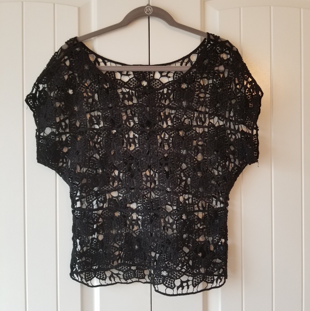 Black Crochet Top